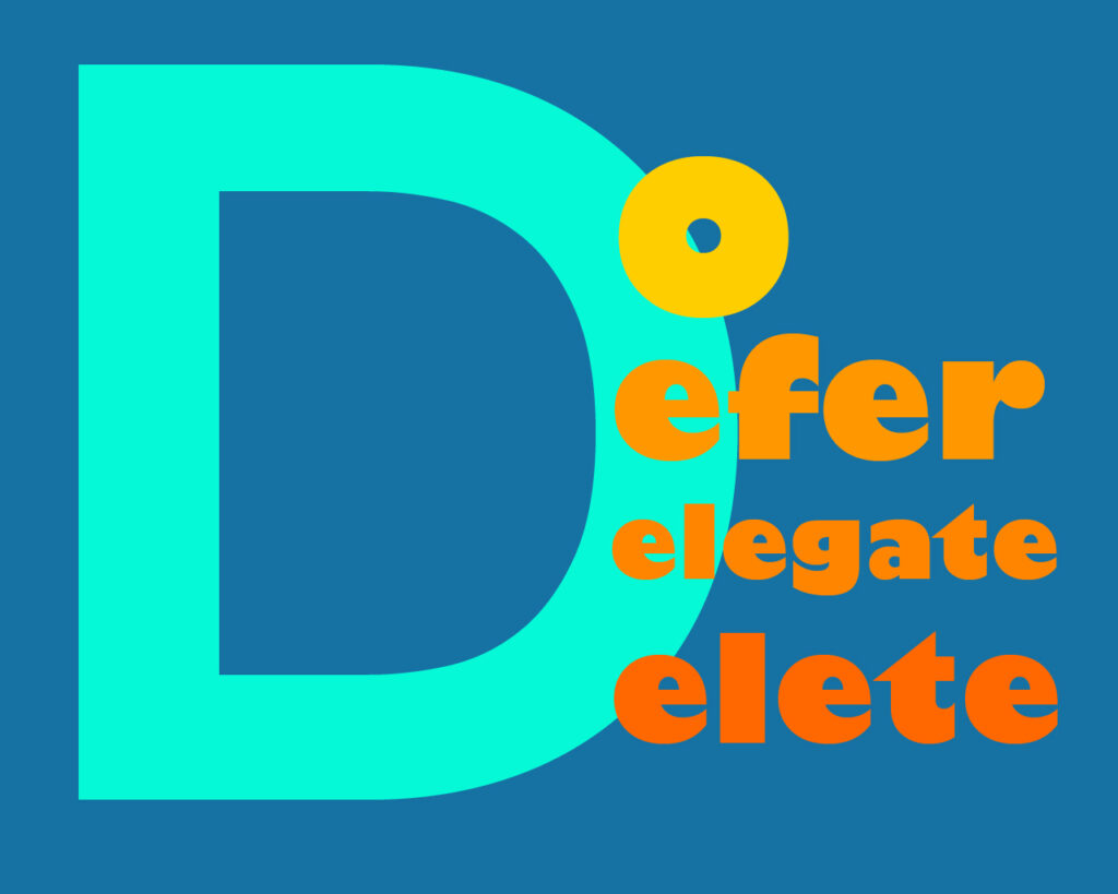 The 4 Ds: Do, Defer, Delegate, Delete